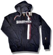 View Item Lambretta Carnaby Street Zip Up Twin Stripe Hoody Sweatshirt Black 